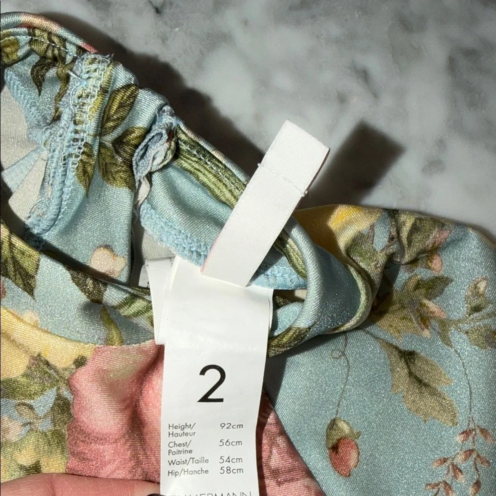 Zimmermann Floral Long Sleeve Rashguard Swim One Piece 2Y - Picture 9 of 11